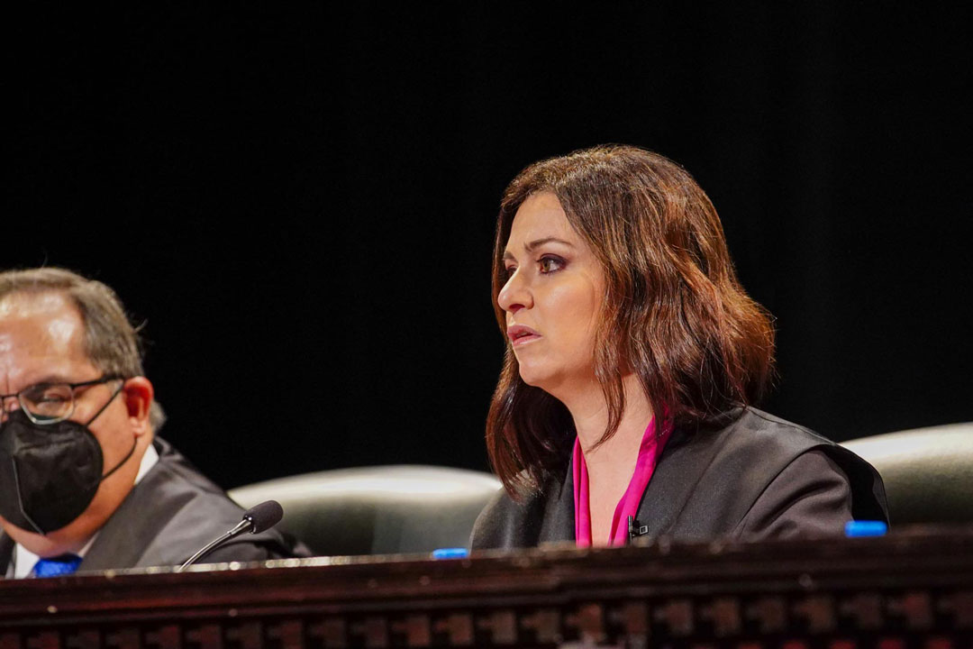 La Jueza Presidenta del Tribunal Supremo, Hon. Maite D. Oronoz Rodríguez, compartió una reflexión sobre la importancia de este evento protocolar para la judicatura y para el país.